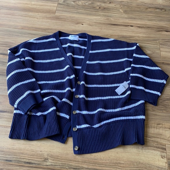Old Navy Sweaters - NWT Old Navy cardigan - navy & white stripes - XXL